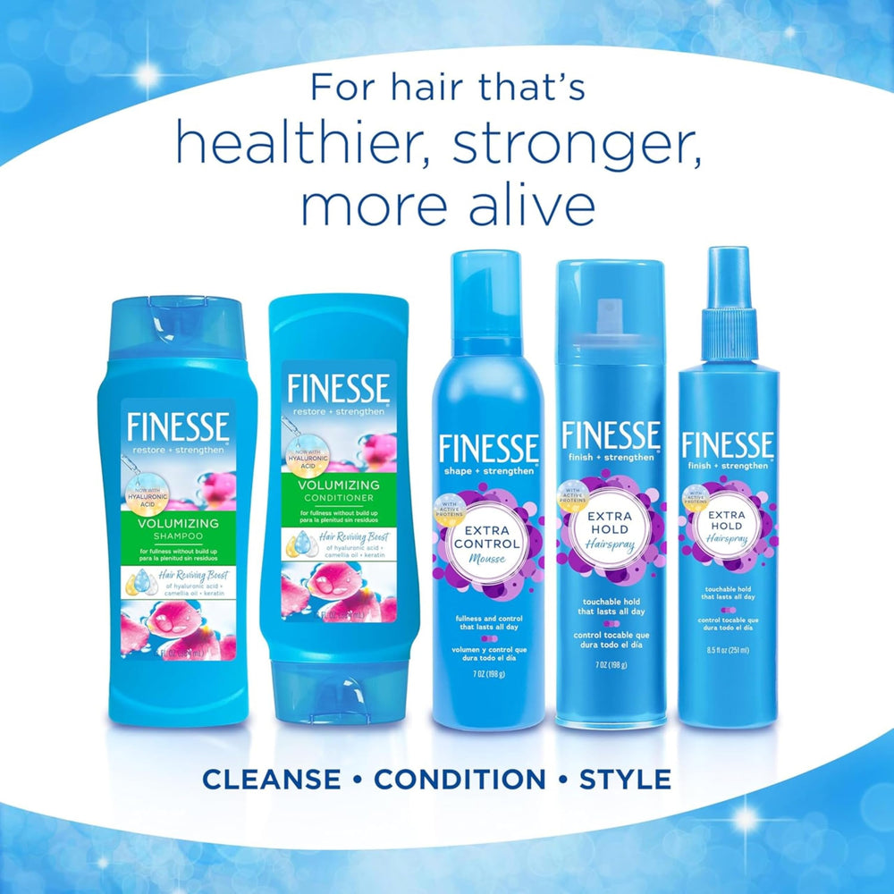 FINESSE bottle on bathroom shelf suggesting daily routine benefits