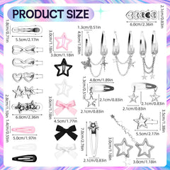 Fingertip WD close-up of star and heart clips highlighting sparkle and decorative appeal