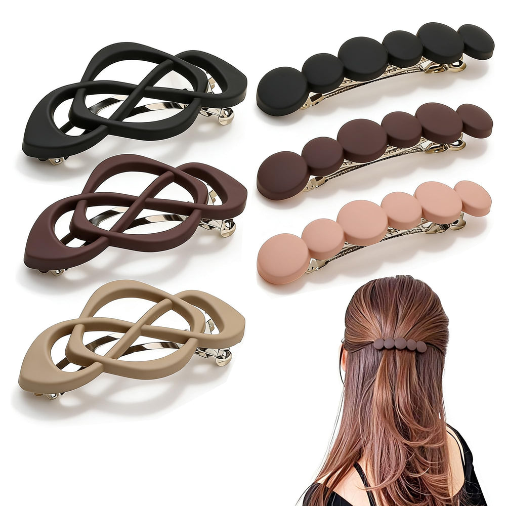 Fireach front packaging showing six neutral-tone barrettes and benefits