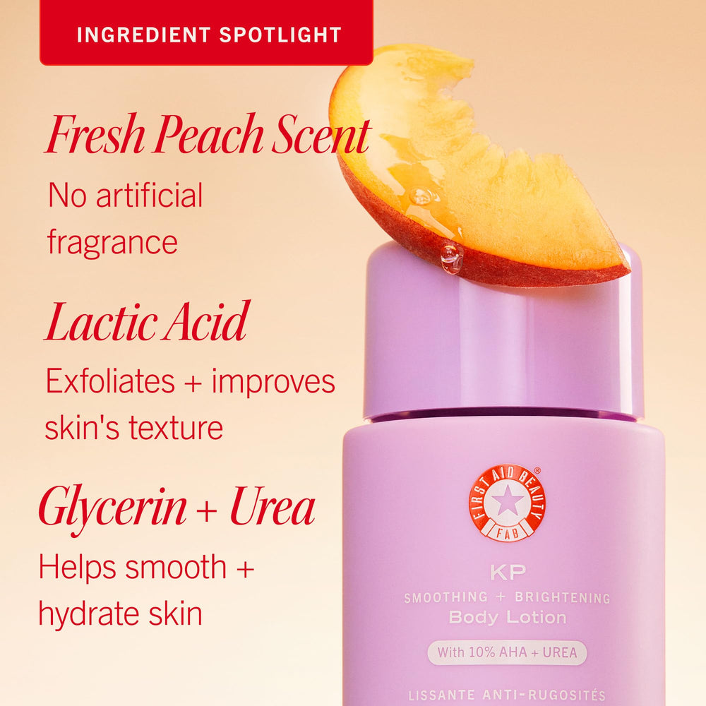 First Aid Beauty bottle held in hand showing 6.7 fl oz size and travel perspective