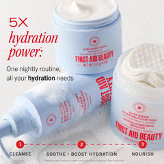 First Aid Beauty bottle held in hand showing size and convenient travel-friendly scale