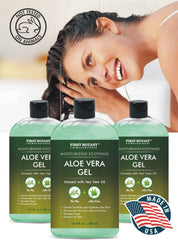 First Botany product label and ingredients list highlighting natural aloe and tea tree oil benefits