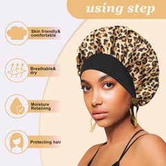 FIRSTPELLA leopard pattern detail highlighting soft satin texture benefit