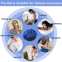 FIRSTPELLA model wearing bonnet to protect curly hair while sleeping