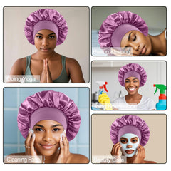 FIRSTPELLA bonnet used as shower cap showing hair dryness and splash protection benefit