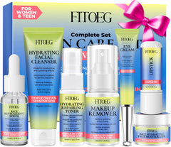 FITOEG front packaging showing the full travel-friendly skincare set and gift appeal