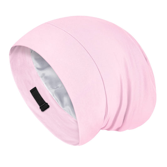 Fittia bonnet front view in pink showing stylish beanie fit and protective design