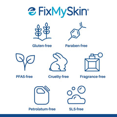 FixMySkin tube on warm surface illustrating heat-resistant packaging for stable storage
