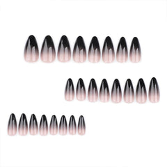 FJSMTOPl nail held in hand to show scale and medium almond length for confident wear