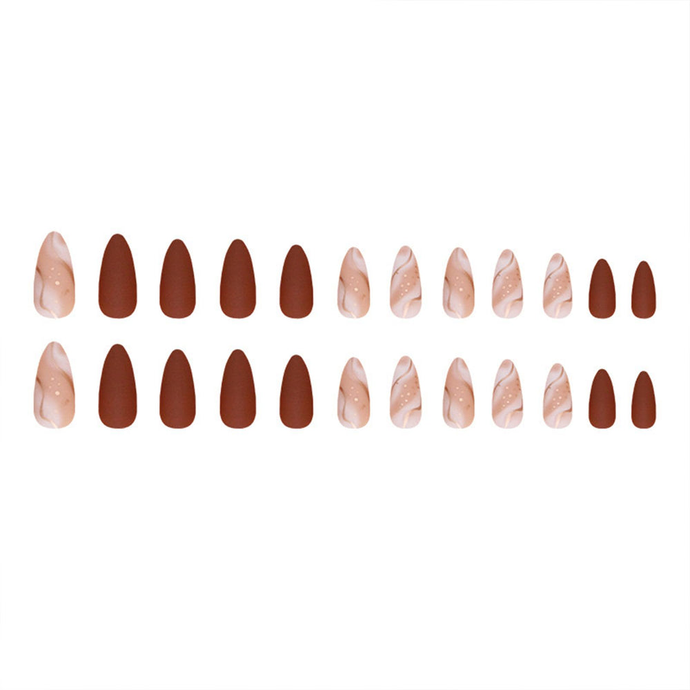 FJSMTOPl nails applied on hand demonstrating medium length and comfortable full-cover wear