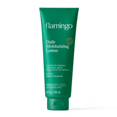 Flamingo bottle front label showing product name and 24 hour hydration benefit