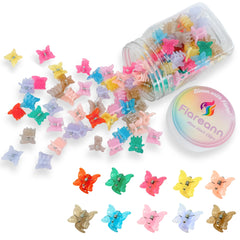 FLAREANN front packaging showing 100 colorful mini butterfly clips and bright jelly colors