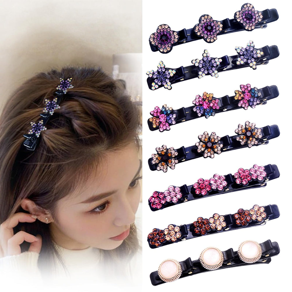 FlaSloth front packaging showing seven crystal hair clips and gift bag, elegant presentation benefit