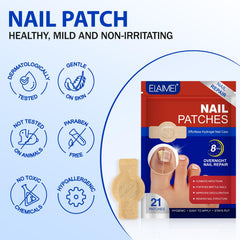 flasture patch applied to toenail demonstrating secure fit and overnight cosmetic coverage