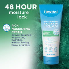 Flexitol cream texture close-up showing smooth hydration consistency