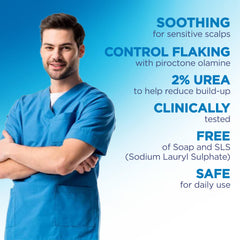 Flexitol in-shower use demonstrating scalp massage and immediate comfort benefit