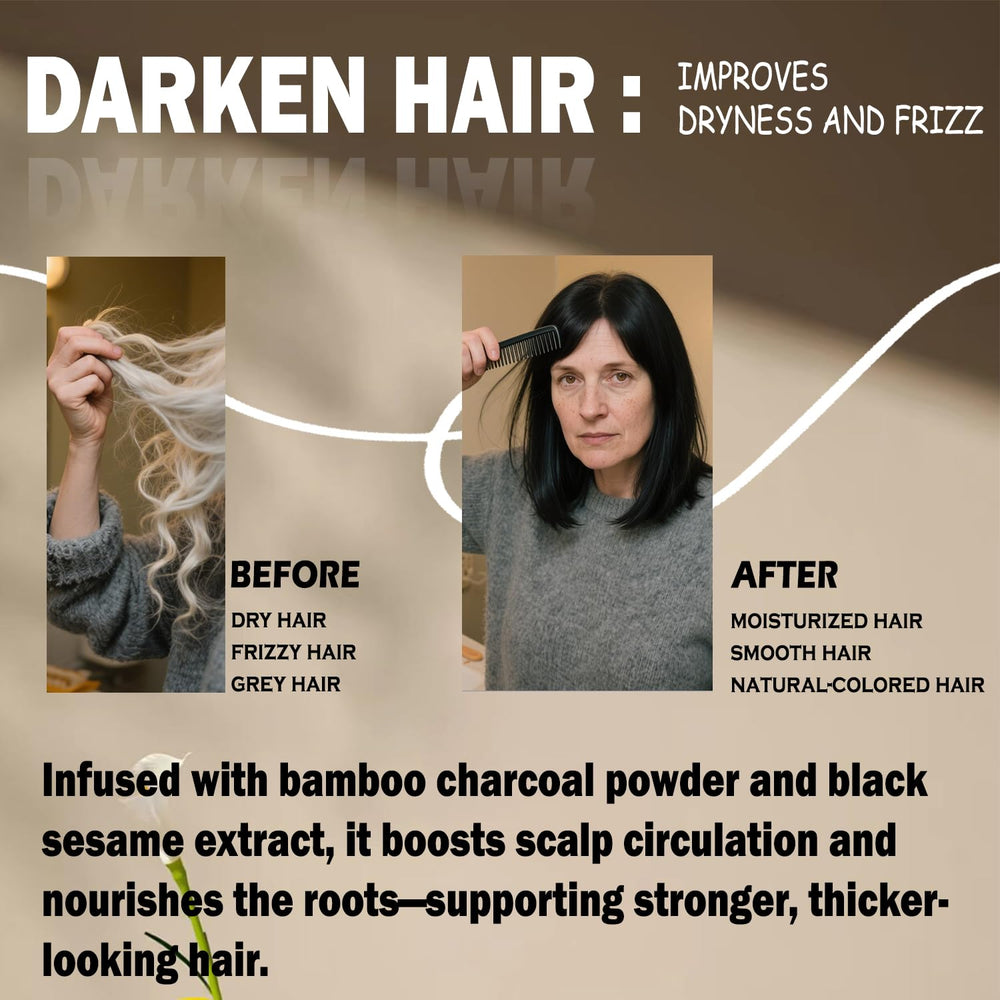 Flomitta hair wash comparison displaying improved tone and shine
