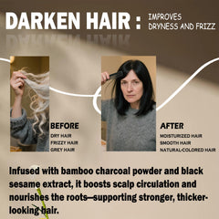 Flomitta hair wash comparison displaying improved tone and shine