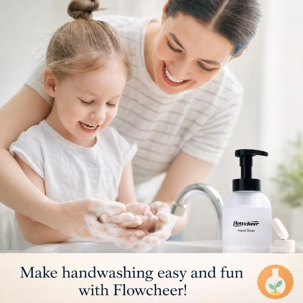 flowcheer foam pump dispensing creamy soap for quick handwash
