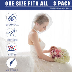 Flutesan hood in use during bride prep protecting makeup and hair