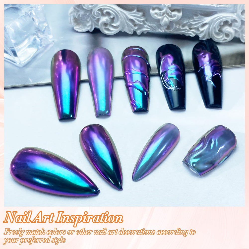 FNNZ powder on black gel base demonstrating intensified color-shift benefit
