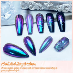 FNNZ powder on black gel base demonstrating intensified color-shift benefit