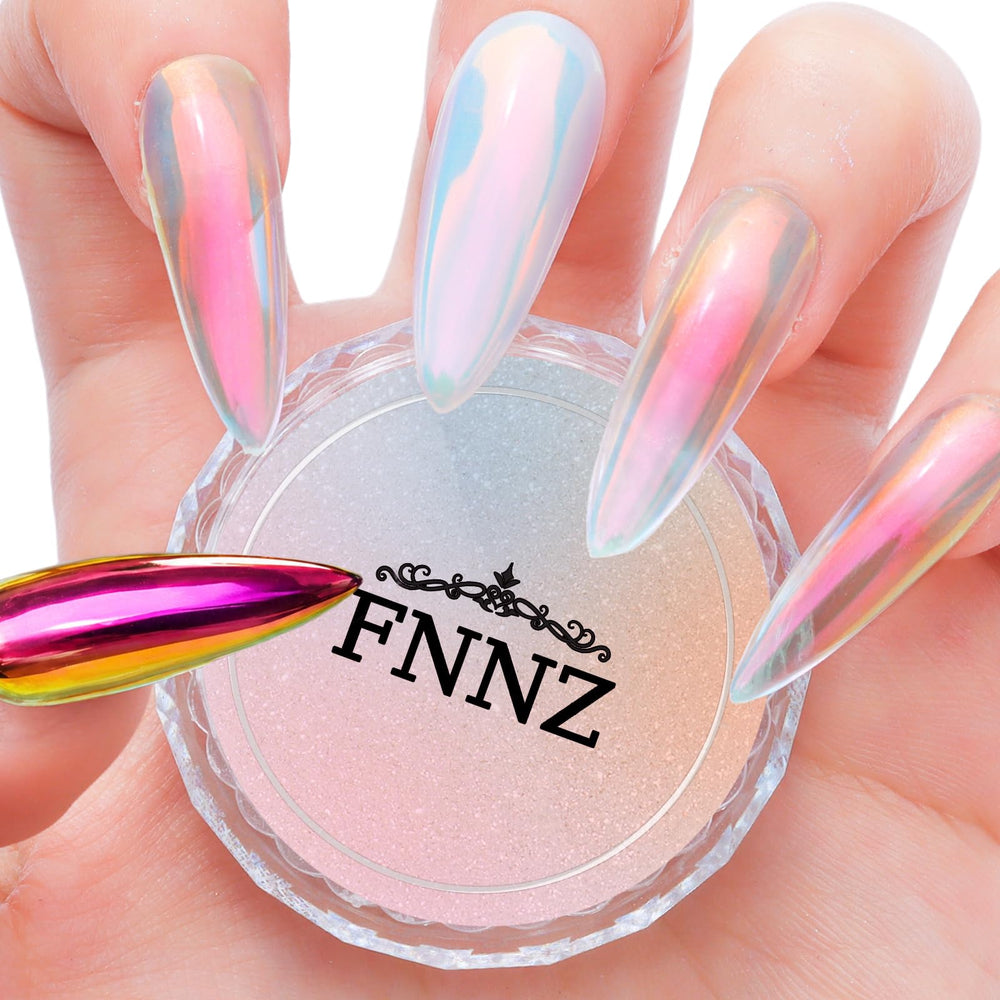 FNNZ Pink Sunset front packaging showing product and mirror finish benefit