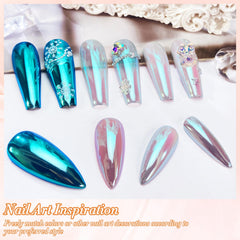 FNNZ aurora sheen on translucent nail showing soft mermaid shimmer