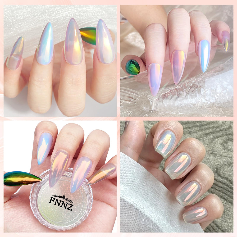FNNZ sealed manicure with glossy topcoat protecting chrome finish