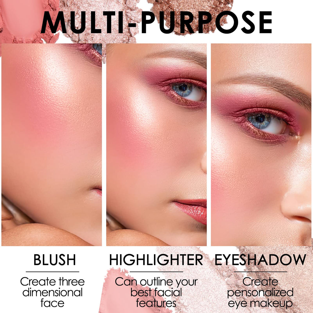 focallure brush applying palette to cheek to demonstrate buildable color