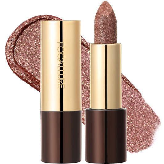 FOCALLURE lipstick front packaging showing BITTER SWEET shade and glossy finish benefit