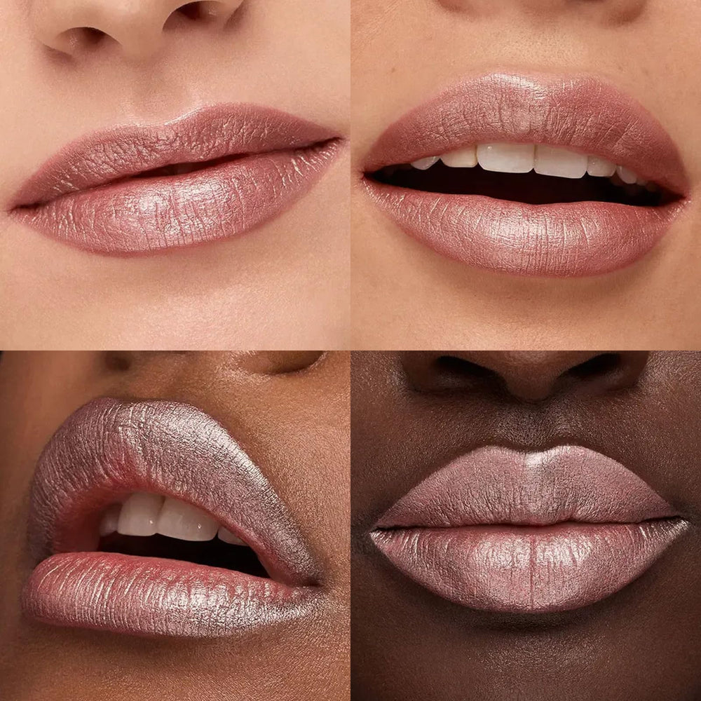 FOCALLURE texture close-up of lipstick surface showing moisturizing sheen benefit