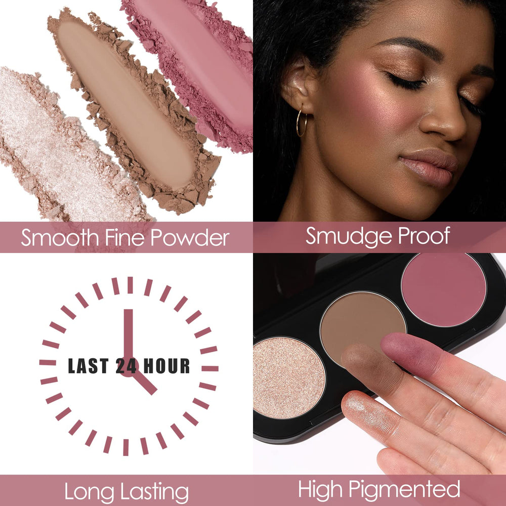 FOCALLURE bronzer texture swipe displaying matte finish for natural contouring benefit