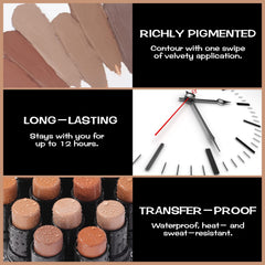 FOCALLURE stick being blended with sponge, seamless contouring benefit visible