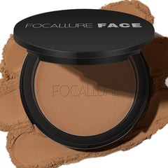 FOCALLURE compact front view showing Almond shade and portable design benefit