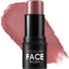 FOCALLURE cream blush stick front view showing compact applicator and color