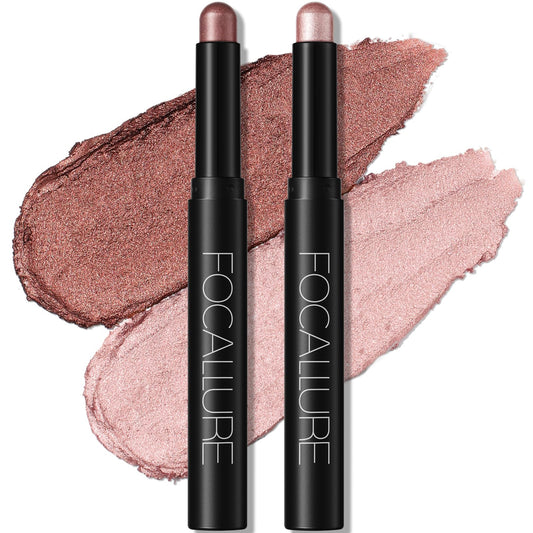 FOCALLURE front packaging showing two cream eyeshadow sticks and benefits