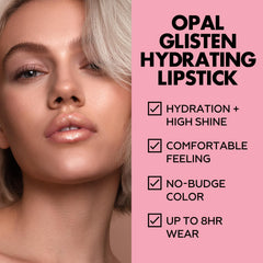 FOCALLURE lipstick applied on lips in lifestyle shot adding luminous sparkle and hydrated look