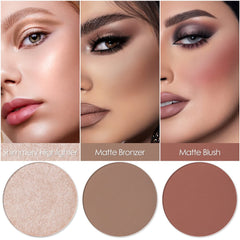 FOCALLURE matte bronzer close-up demonstrating smooth blendability and natural depth