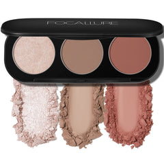 FOCALLURE palette front open showing bronzer blush highlighter for easy selection