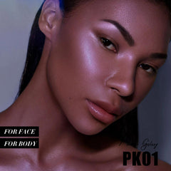 FOCALLURE PK01 texture close-up with microfine shimmer showing smooth blendability benefit