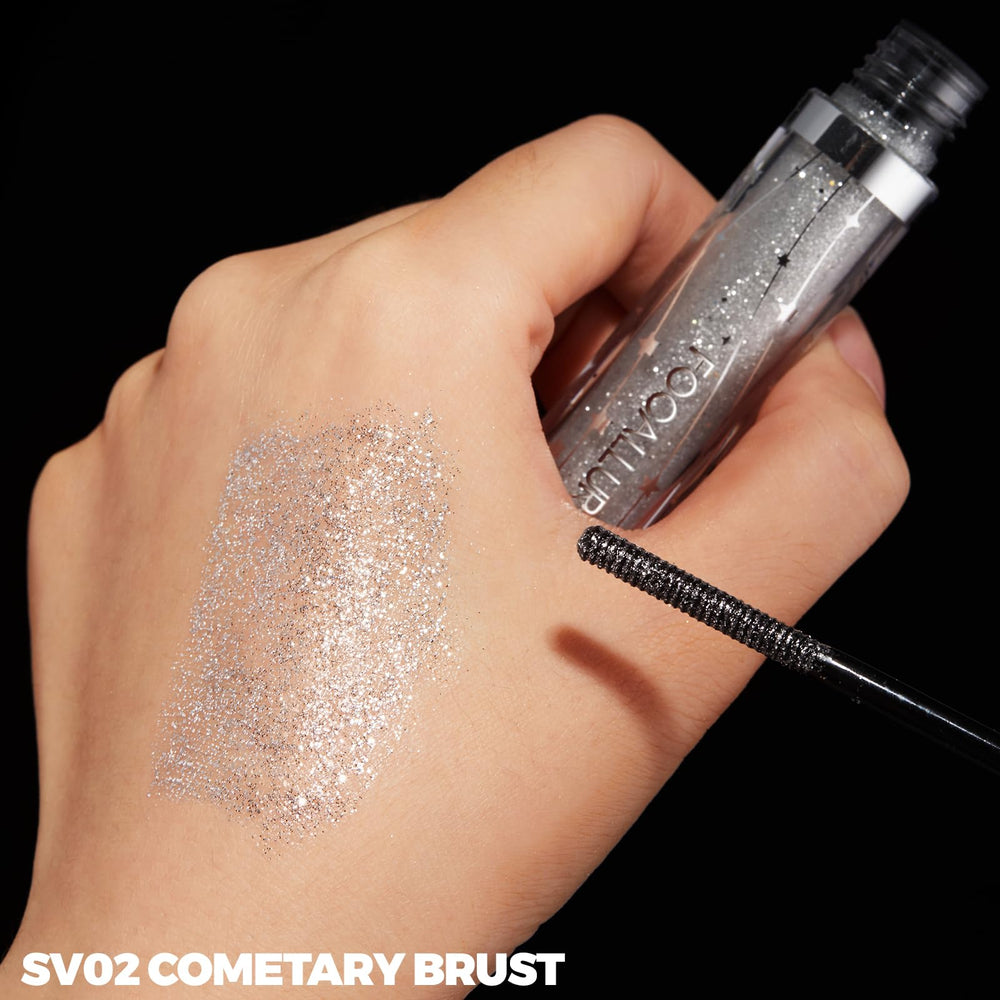 FOCALLURE silver gel texture close-up revealing fine shimmer for smooth, even sparkle