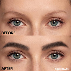FOCALLURE drawn hairlike strokes on skin showing realistic, feathered brow effect