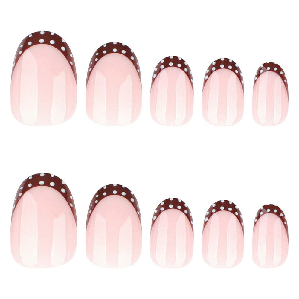 Foccna nails applied on hand demonstrating polished look and convenience
