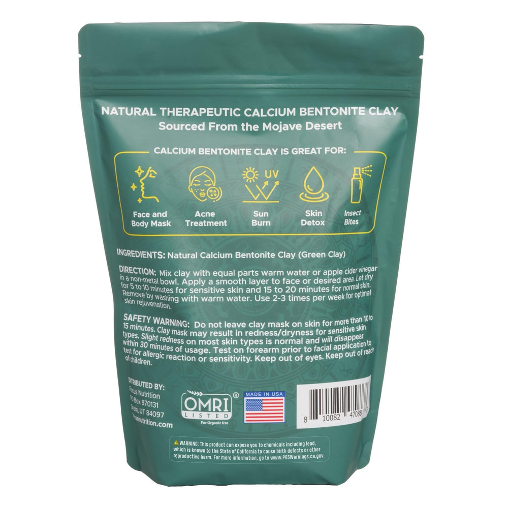 Focus Nutrition open bag with loose powder ready to scoop for masks