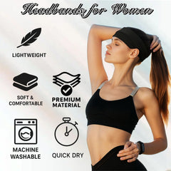 FODALUN model wearing headband while running showing secure non-slip hold
