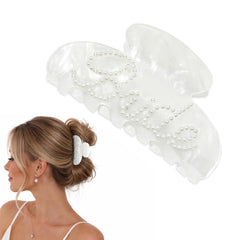 Fohufo front view of bridal hair clip showing elegant shape and shine, perfect for photos