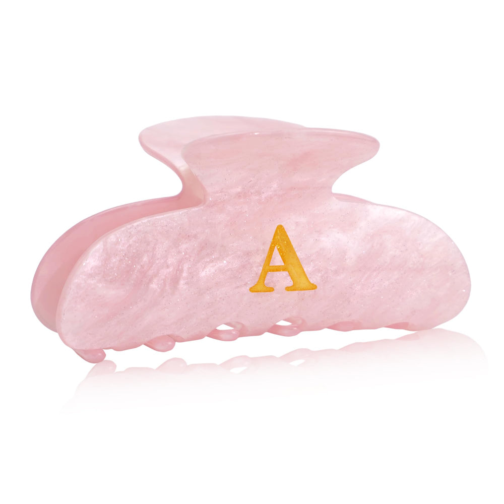 Fohufo front view monogram A clip showing stylish personalized accent and secure hold