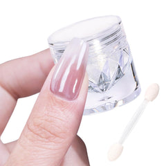 Fokostar before and after nails demonstrating dramatic mirror gloss benefit