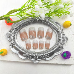 FOLONRAL closeup of white brown ombre with glitter highlighting versatile style